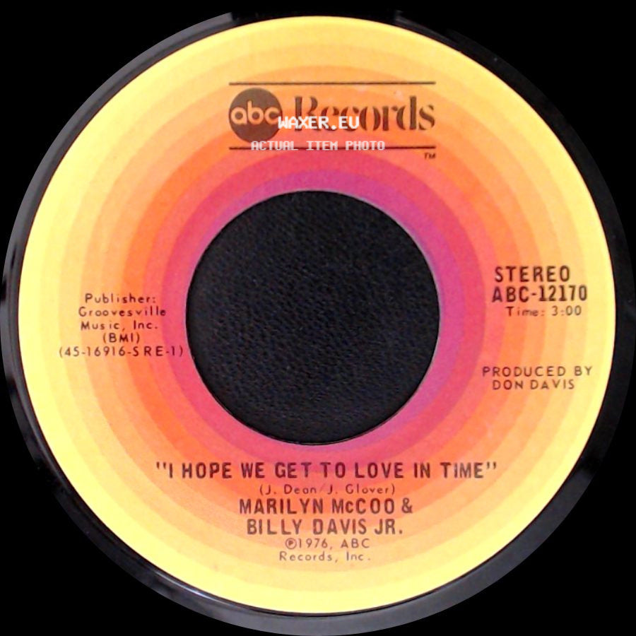 Marilyn Mccoo & Billy Davis Jr. - There's Got To Be A Happy Ending / I Hope We Get To Love In Time side B