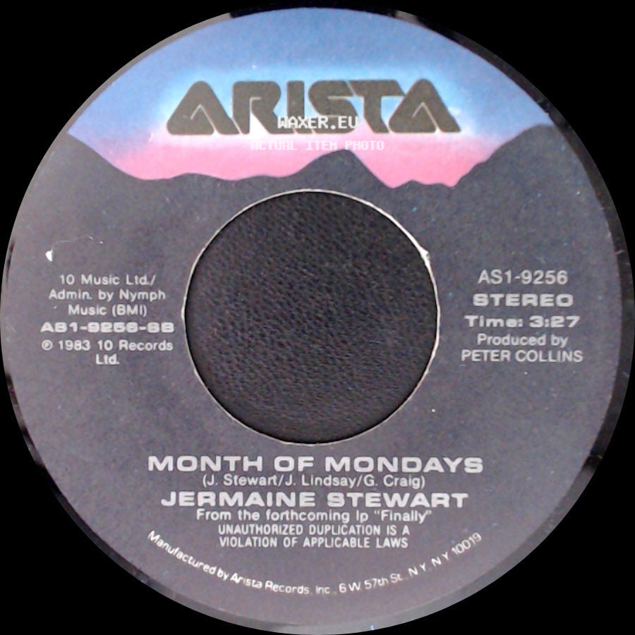 Jermaine Stewart - Month Of Mondays / The Word Is Out side A