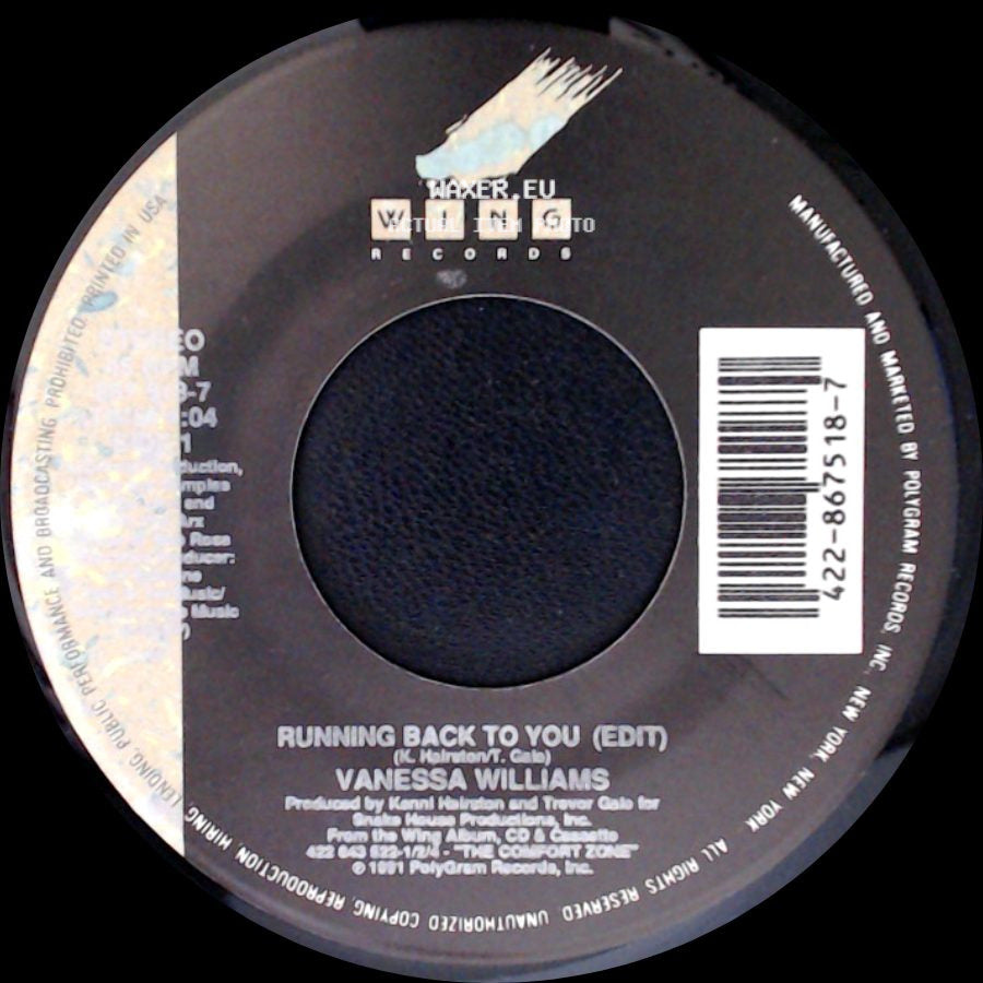 Vanessa Williams - Better Off Now / Running Back To You (Edit) side B