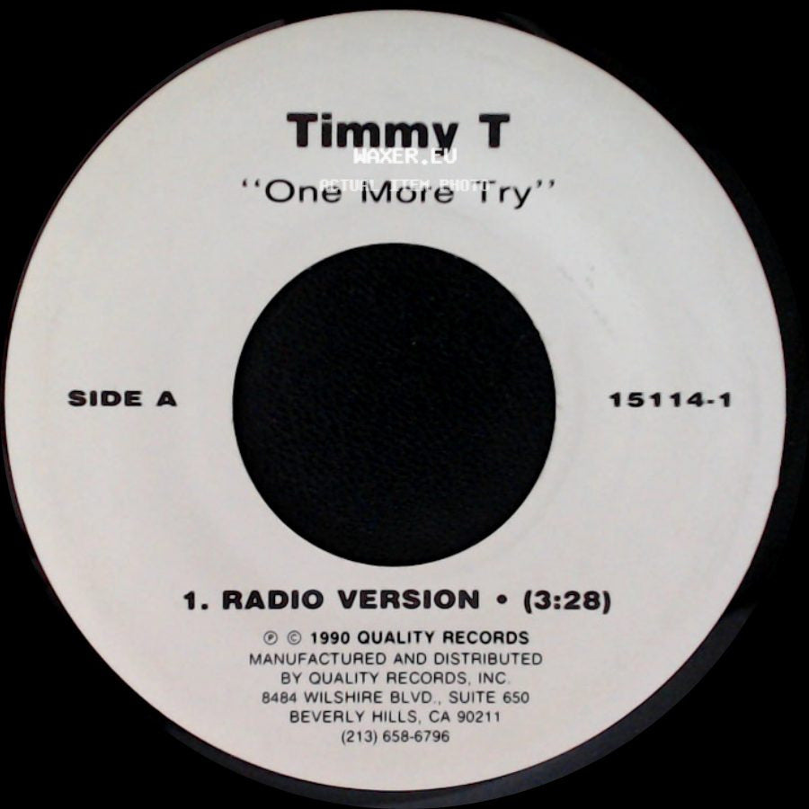 Timmy T - One More Try / One More Try side A