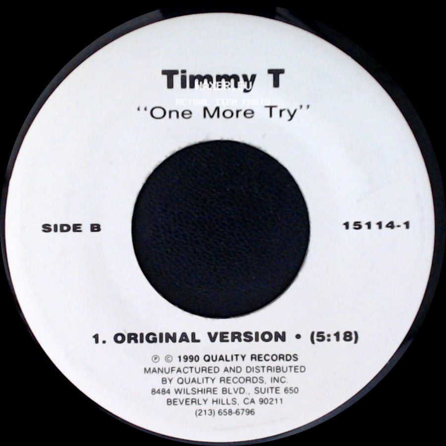 Timmy T - One More Try / One More Try side B