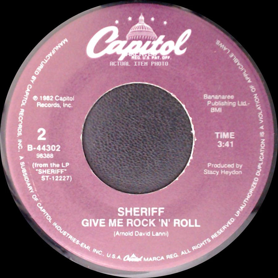 Sheriff - When I'm With You / Sheriff Give Me Rock 'n' Roll side B