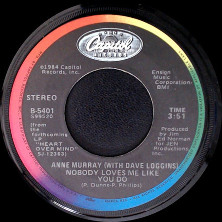 Anne Murray / Anne Murray (With Dave Loggins) - Love You Out Of Your Mind / Nobody Loves Me Like You Do side B