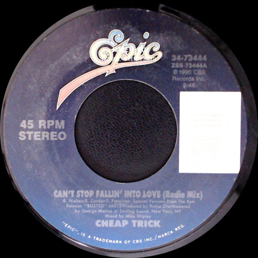Cheap Trick - Can't Stop Fallin' Into Love (Radio Mix) / You Drive, I'll Steer side A
