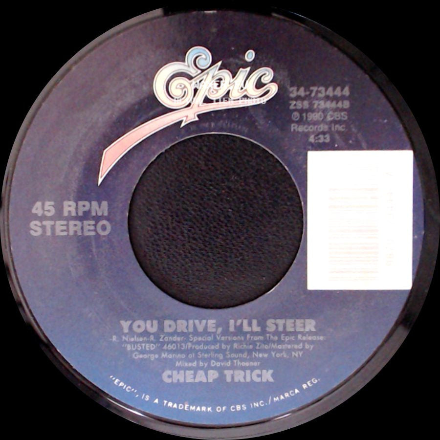 Cheap Trick - Can't Stop Fallin' Into Love (Radio Mix) / You Drive, I'll Steer side B