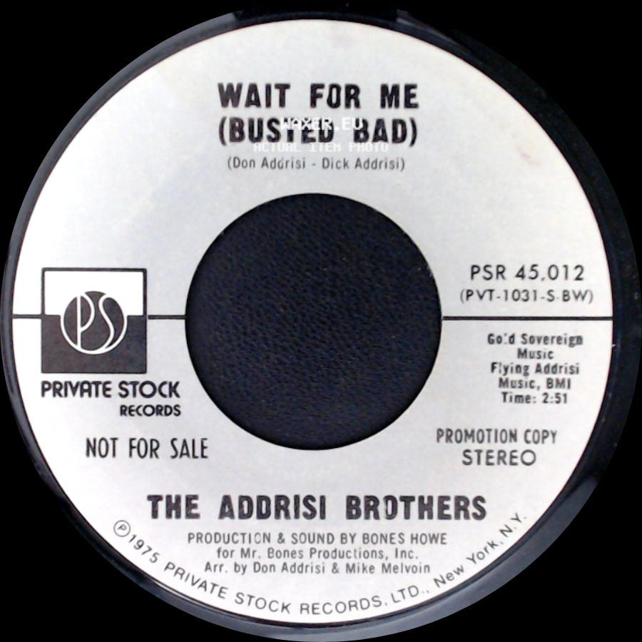 The Addrisi Brothers - Wait For Me (Busted Bad) / Wait For Me (Busted Bad) side A
