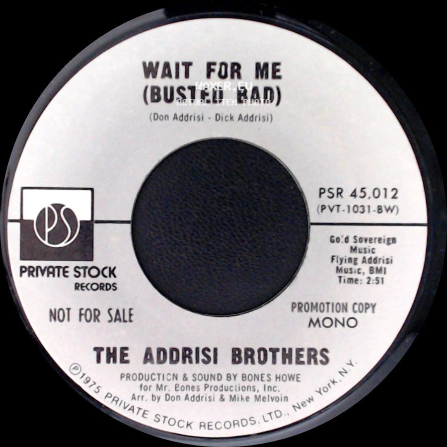 The Addrisi Brothers - Wait For Me (Busted Bad) / Wait For Me (Busted Bad) side B