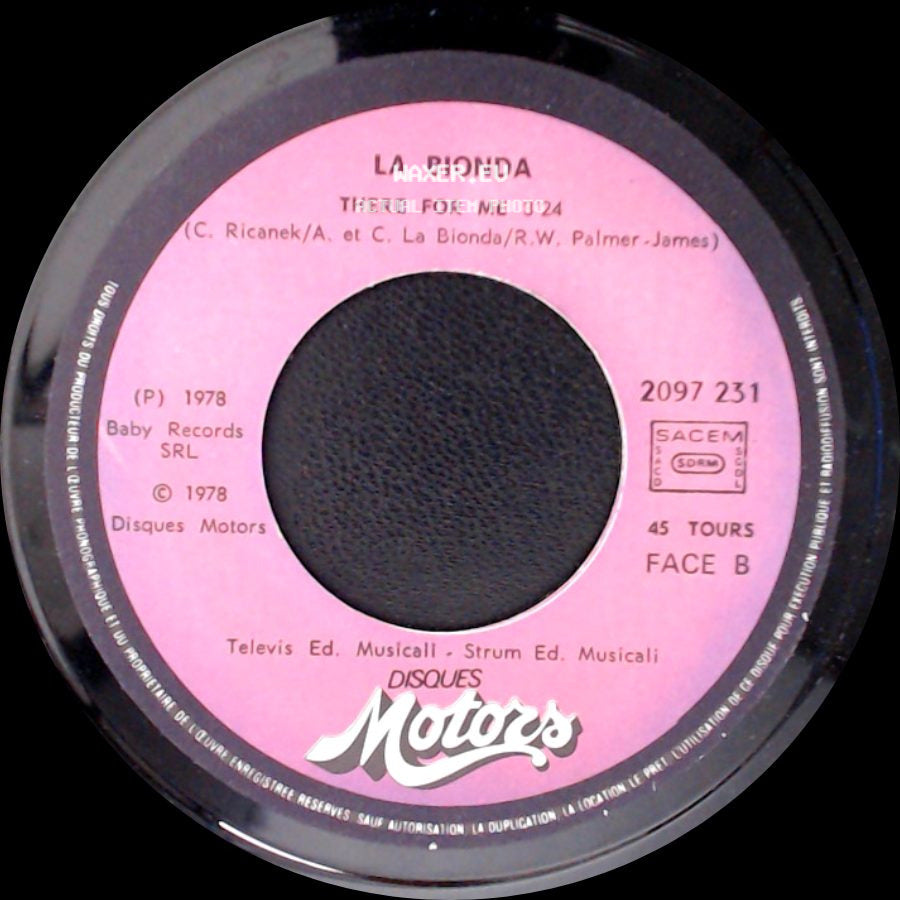 La Bionda - One For You One For Me / There For Me 3'24 side B