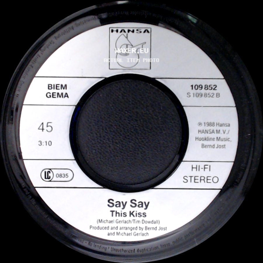 Unknown Artist - Say Say This Kiss / Say Say Radio Romance side A