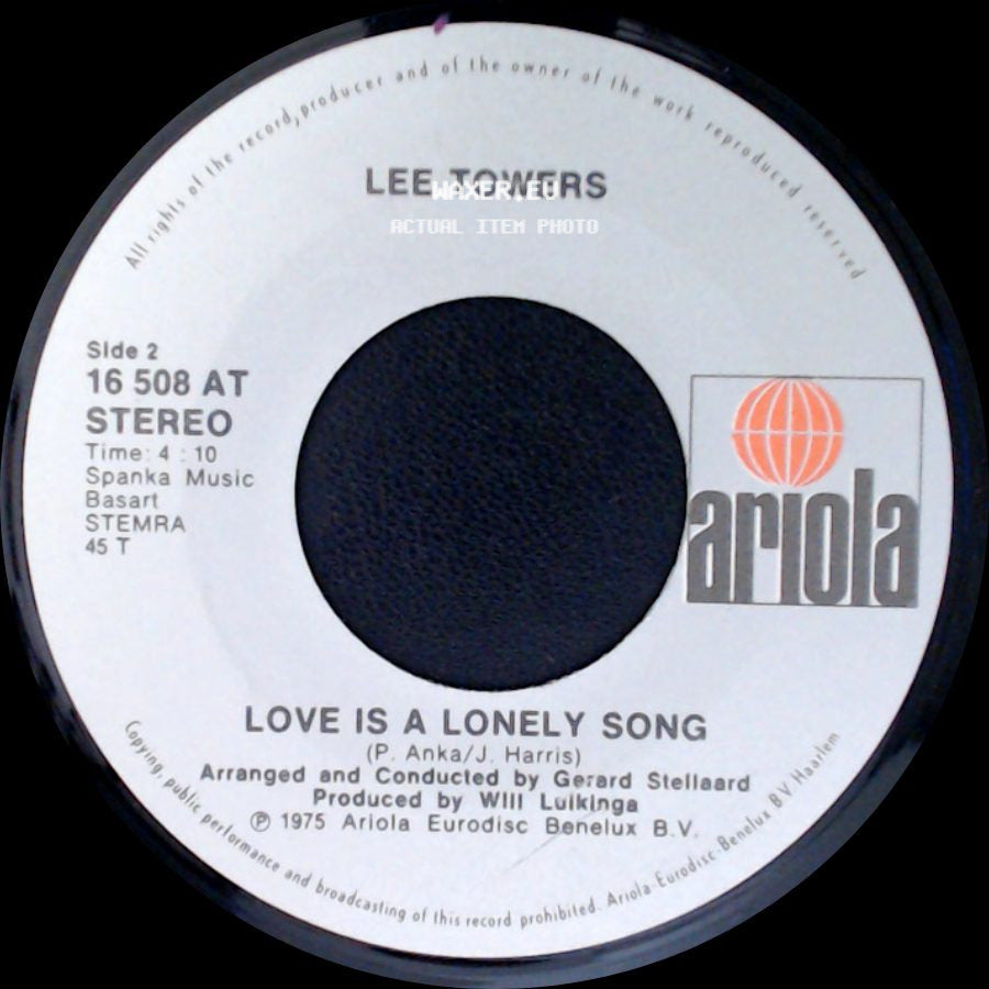 Lee Towers - It's Raining In My Heart / Love Is A Lonely Song side B