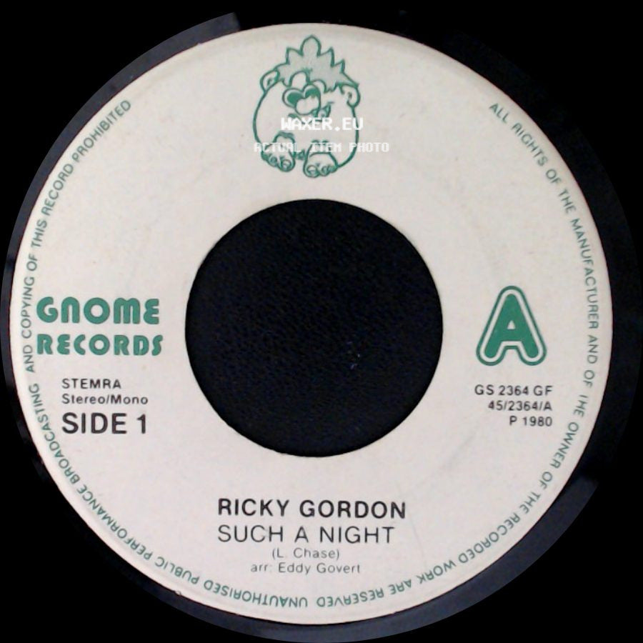 Ricky Gordon - Such A Night / Teddy Bear side A
