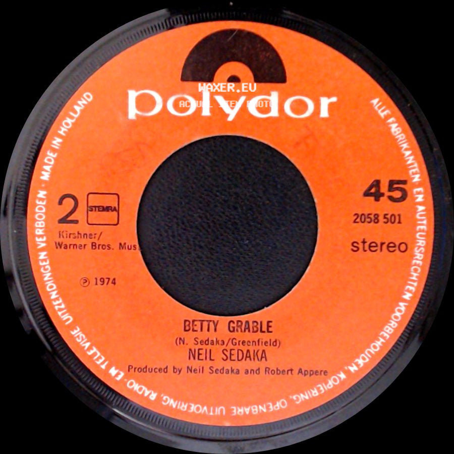 Neil Sedaka - Laughter In The Rain / Betty Grable side B
