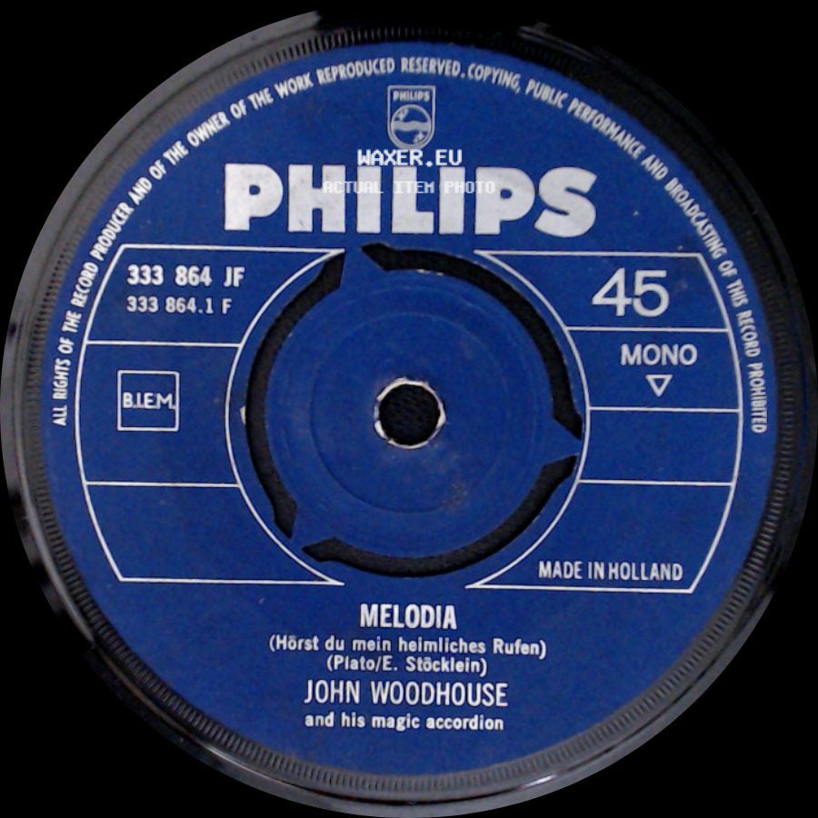 John Woodhouse And His Magic Accordion - Melodia (Hörst Du Mein Heimliches Rufen) / La Golondrina side A
