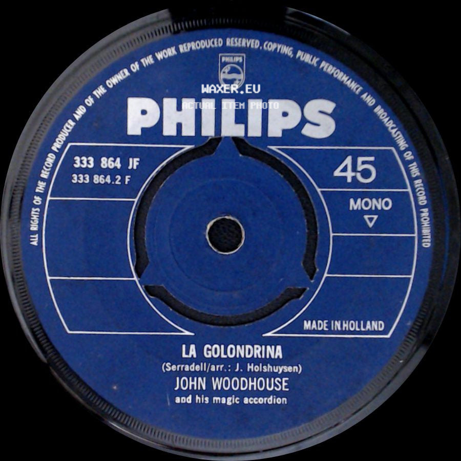 John Woodhouse And His Magic Accordion - Melodia (Hörst Du Mein Heimliches Rufen) / La Golondrina side B