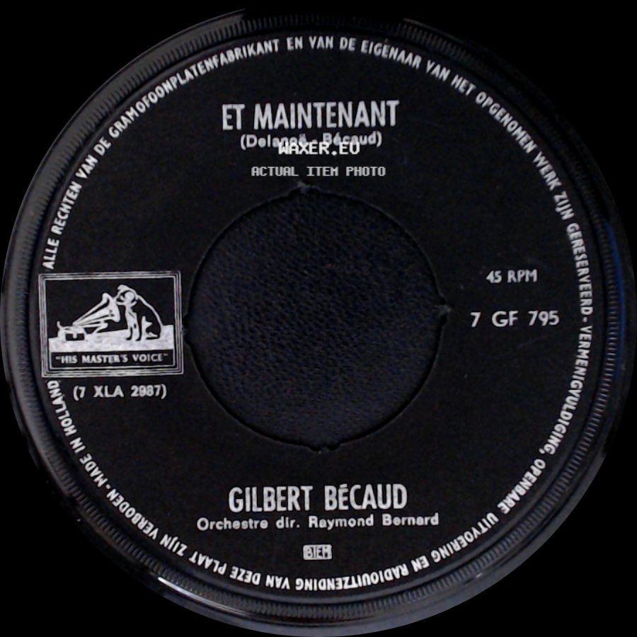 Gilbert Bécaud - Toi, Le Musicien / Et Maintenant side B