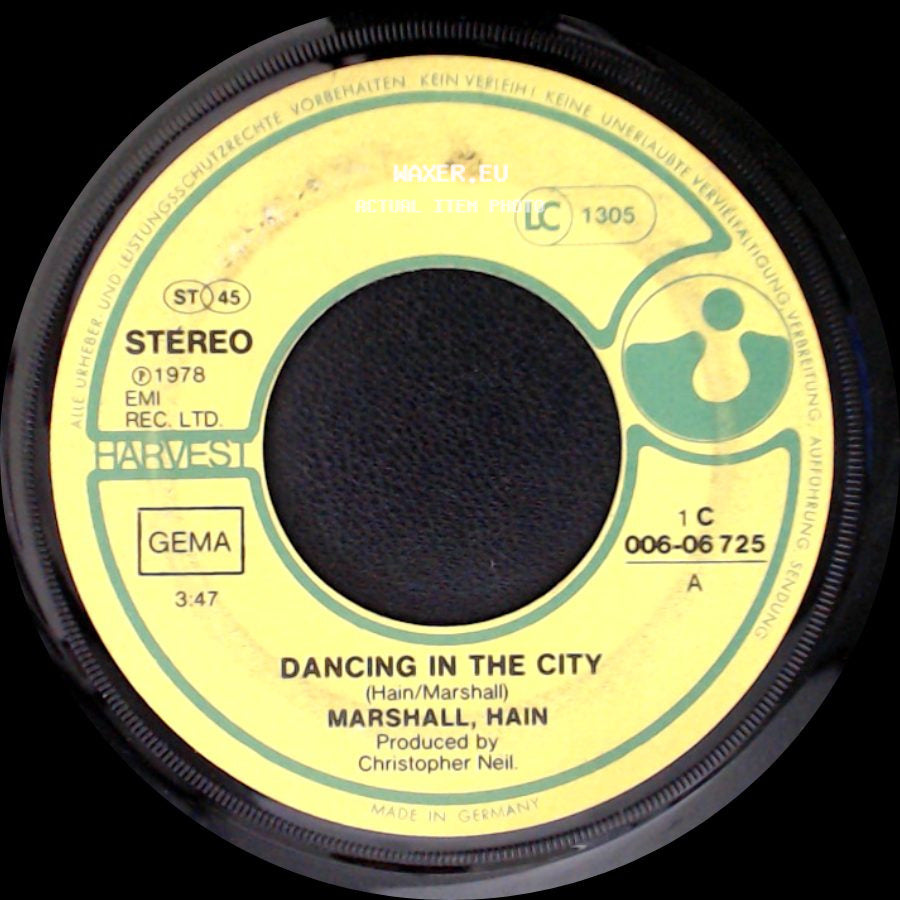 Marshall, Hain - Take A Number / Dancing In The City side B
