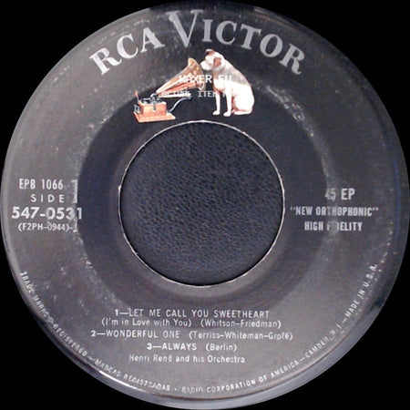 Henri René And His Orchestra - Unknown Title A / Unknown Title B side A