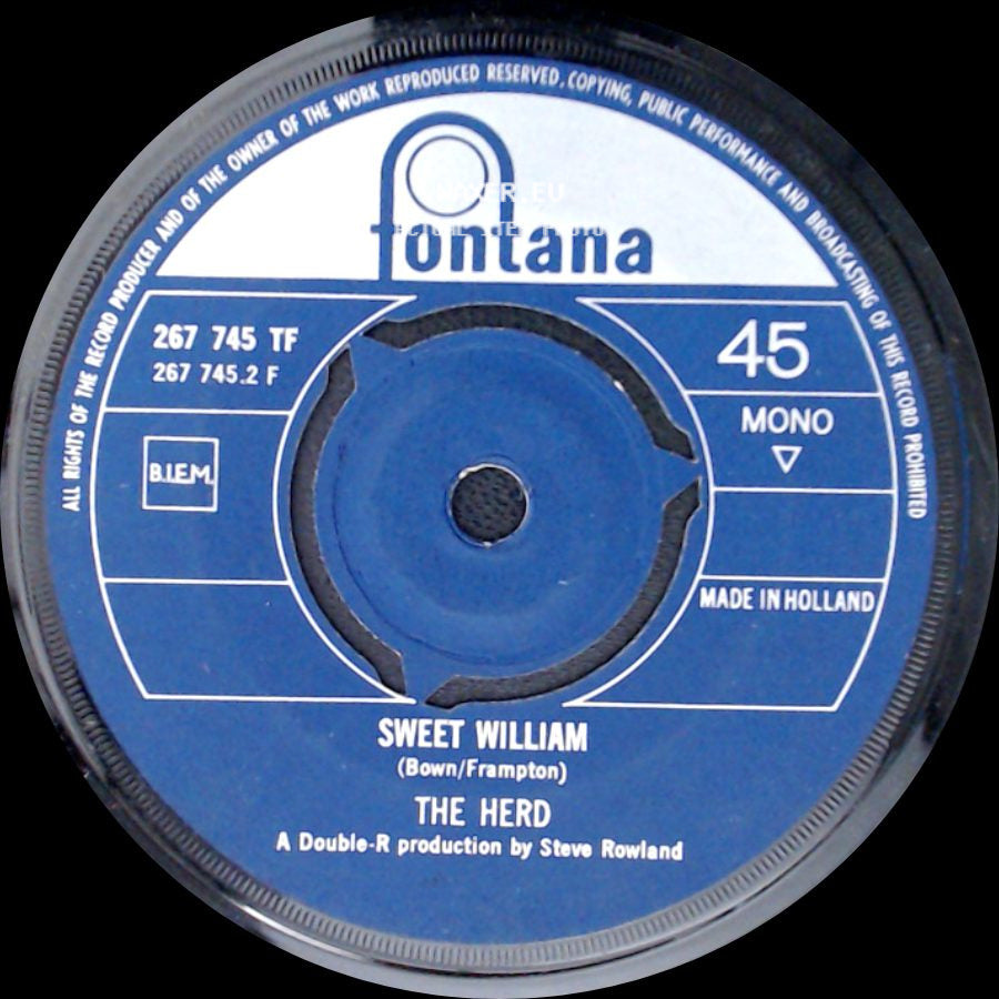 The Herd - From The Underworld / Sweet William side B