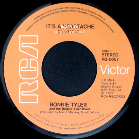 Bonnie Tyler And The Bonnie Tyler Band - It's A Heartache / Got So Used To Lovin' You side A