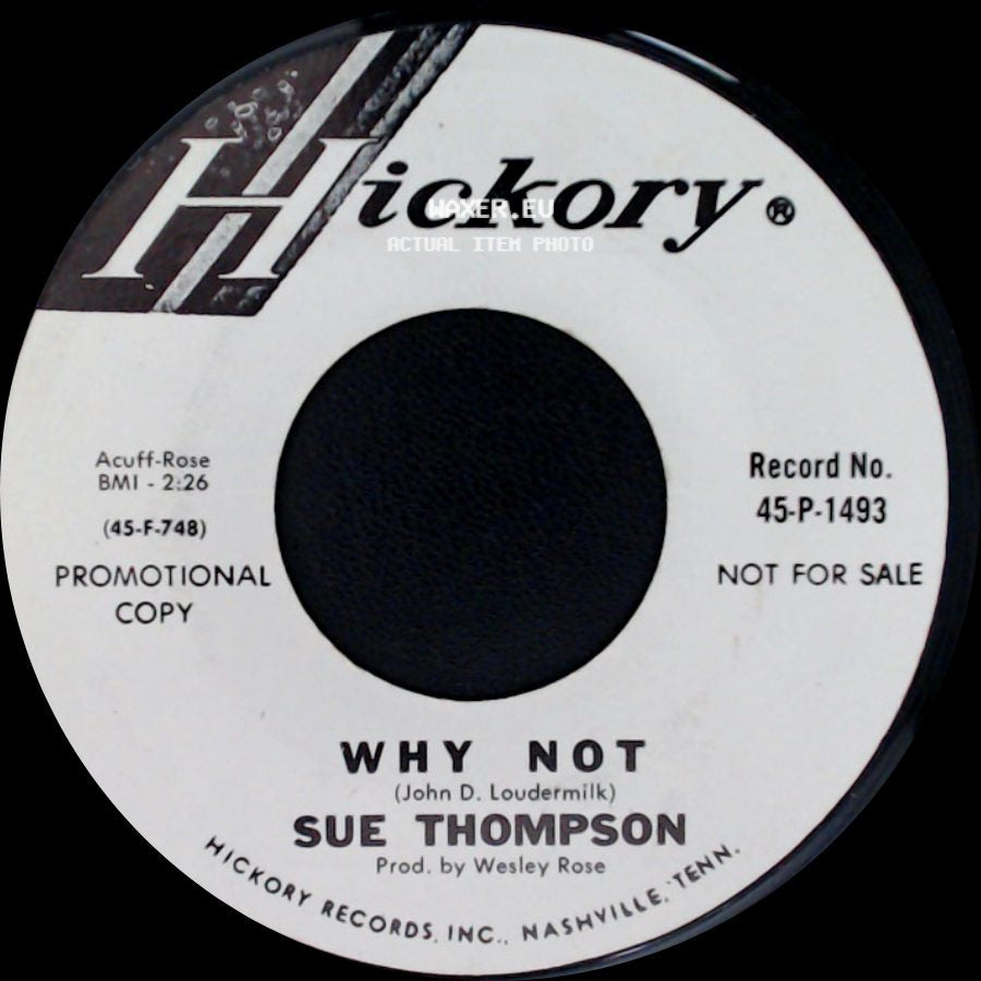 Sue Thompson - Why Not / How Do You Start Over side A