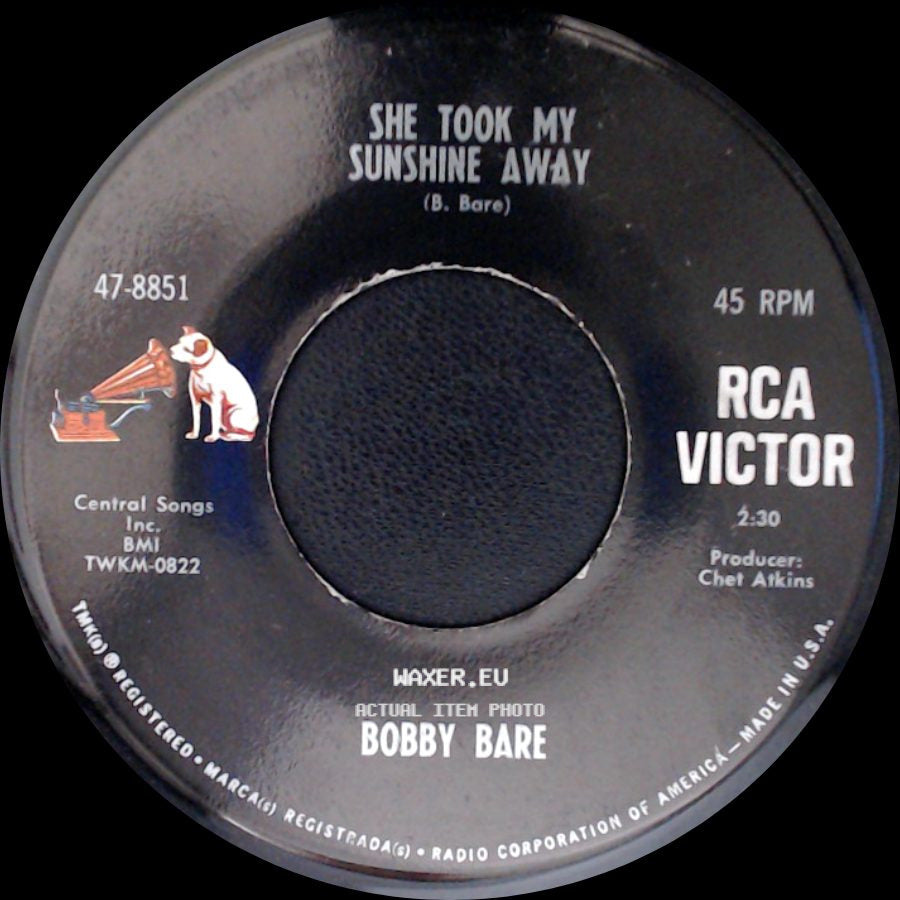 Bobby Bare - The Streets Of Baltimore / She Took My Sunshine Away side B