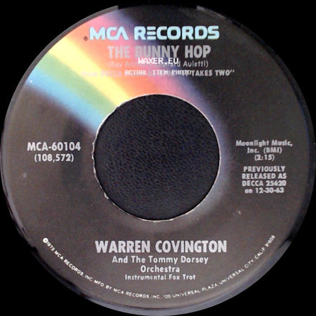 Warren Covington And The Tommy Dorsey Orchestra - The Bunny Hop / Charleston side A