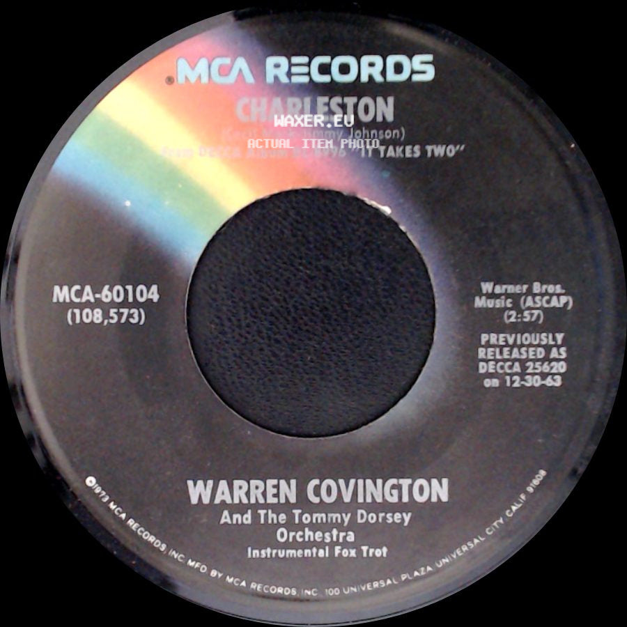 Warren Covington And The Tommy Dorsey Orchestra - The Bunny Hop / Charleston side B