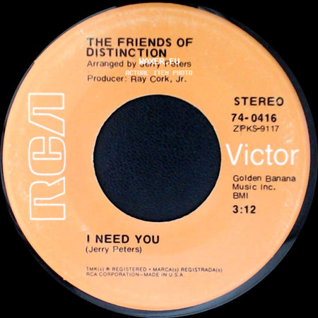 The Friends Of Distinction - I Need You / Check It Out side A