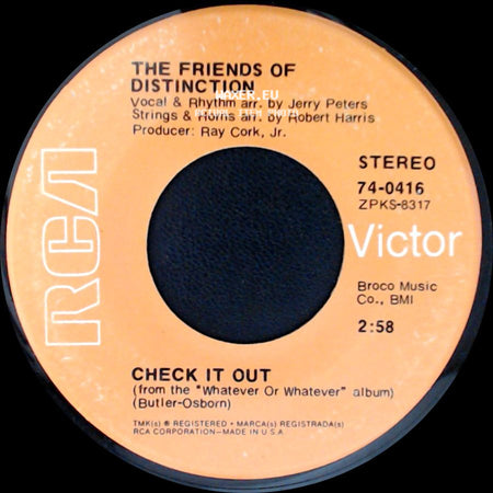 The Friends Of Distinction - I Need You / Check It Out side B