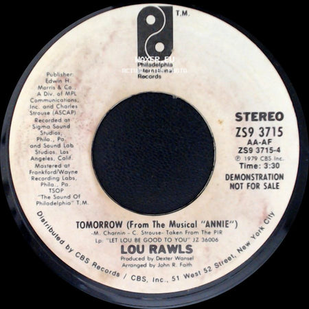 Lou Rawls - Tomorrow (From The Musical "Annie") / What's The Matter With The World side A