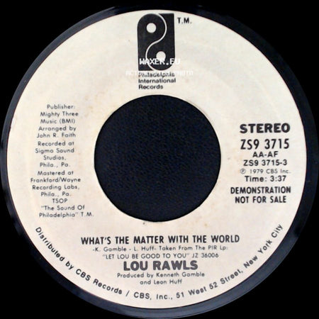 Lou Rawls - Tomorrow (From The Musical "Annie") / What's The Matter With The World side B