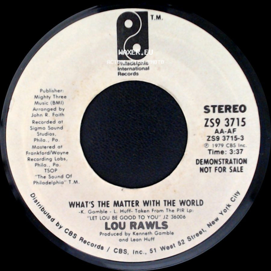 Lou Rawls - Tomorrow (From The Musical "Annie") / What's The Matter With The World side B