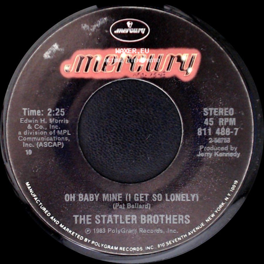 The Statler Brothers - I'm Dyin' A Little Each Day / Oh Baby Mine (I Get So Lonely) side B