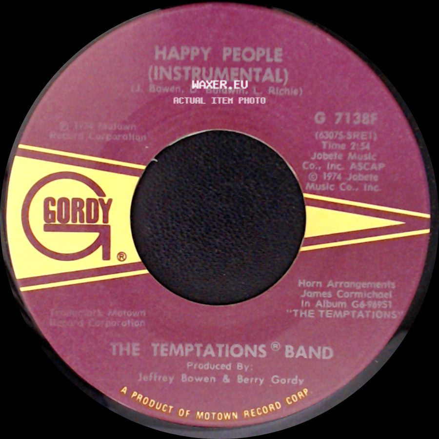 The Temptations Band / The Temptations - Happy People (Instrumental) / Happy People side A