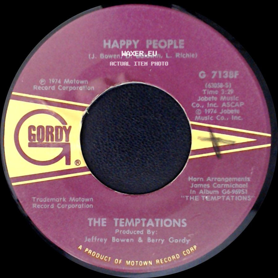 The Temptations Band / The Temptations - Happy People (Instrumental) / Happy People side B