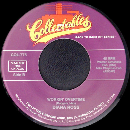 Diana Ross - When You Tell Me That You Love Me / Workin' Overtime side B