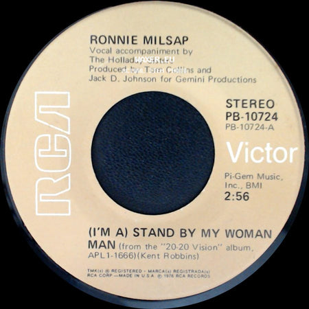 Ronnie Milsap - Lovers, Friends And Strangers / (I'm A) Stand By My Woman Man side B