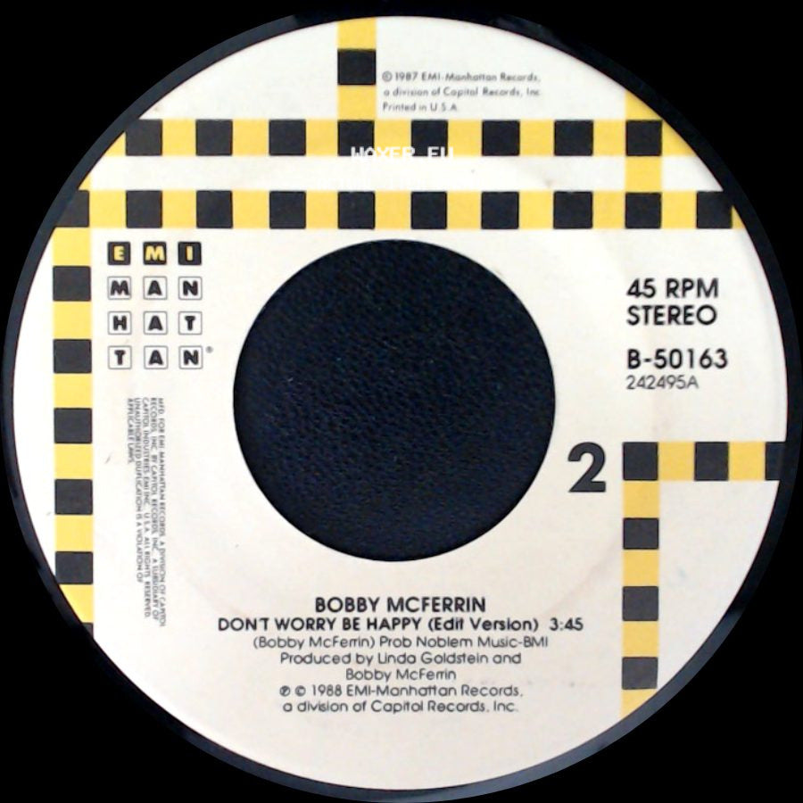 Bobby Mcferrin - Don't Worry Be Happy (Edit Version) / Good Lovin (L.P. Version) side A