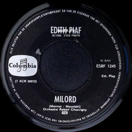 Edith Piaf - Milord / Je Sais Comment side A