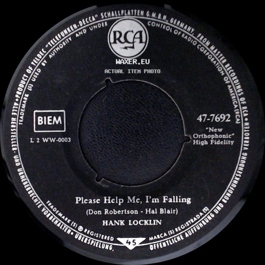 Hank Locklin - Please Help Me, I'm Falling / My Old Home Town side A