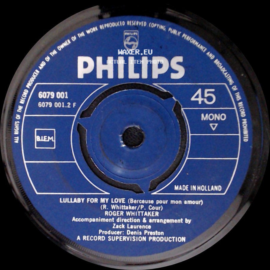 Roger Whittaker - I Don't Believe In If Anymore / Lullaby For My Love (Berceuse Pour Mon Amour) side B
