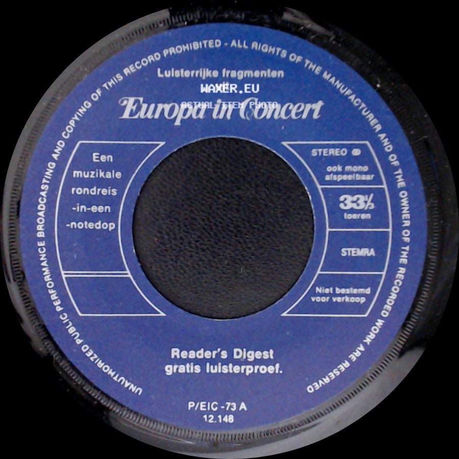 Unknown Artist - Europa In Concert / Unknown Title B side A