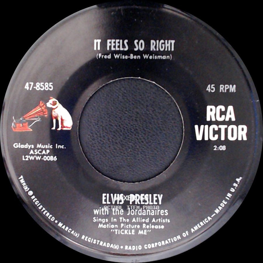 Elvis Presley With The Jordanaires / Elvis Presley - It Feels So Right / (Such An) Easy Question side A