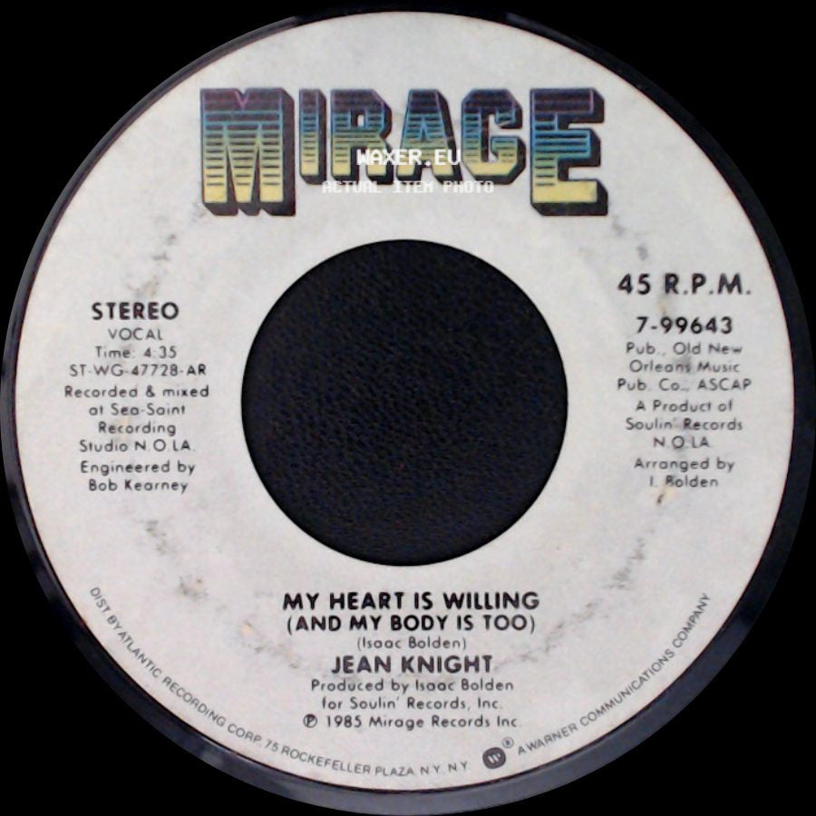 Jean Knight - My Tooti Toot / My Heart Is Willing (And My Body Is Too) side B