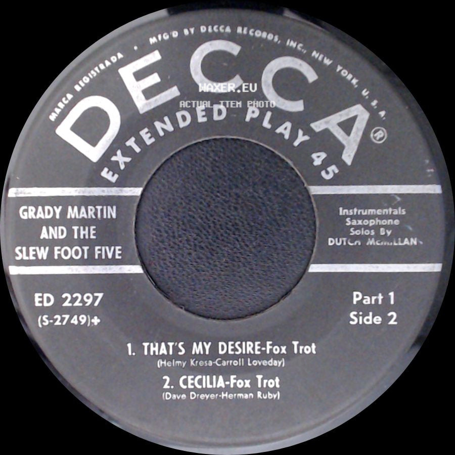 Grady Martin And The Slew Foot Five - Unknown Title A / Unknown Title B side A