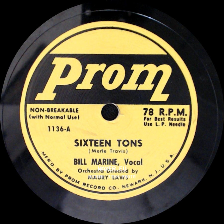 Jerry Packer / Bill Marine - Burn That Candle / Sixteen Tons side B