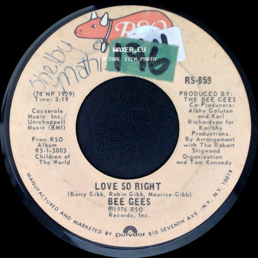 Bee Gees - You Stepped Into My Life / Love So Right side B
