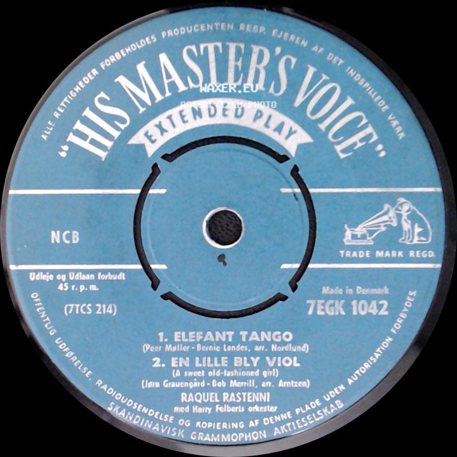 Raquel Rastenni - Elefant Tango / En Lille Bly Viol / 1. Håndklaver Og Charme / 2. Fugle Og Bier side A