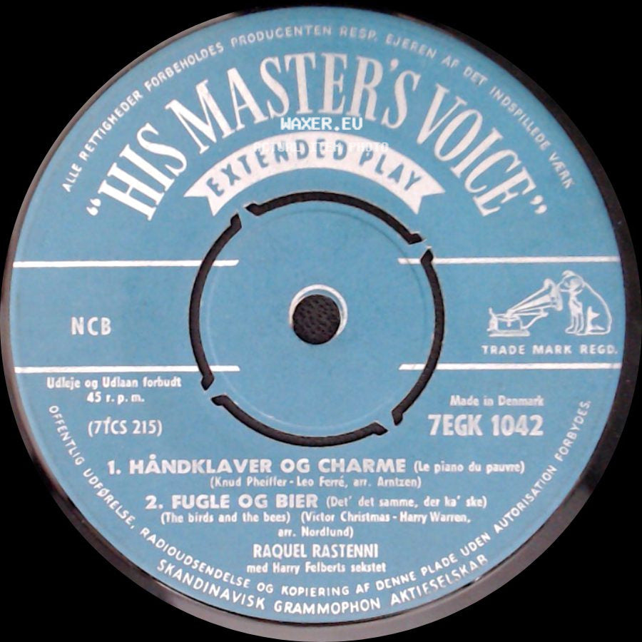 Raquel Rastenni - Elefant Tango / En Lille Bly Viol / 1. Håndklaver Og Charme / 2. Fugle Og Bier side B