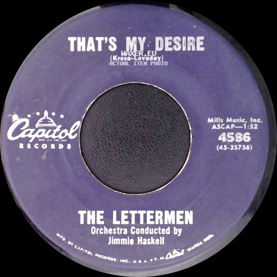 The Lettermen - The Way You Look Tonight / That's My Desire side B